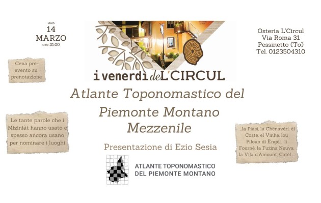 14 Marzo 2024 - Ezio Sesia presenta l'Atlante Toponomastico del Piemonte Montano - Mezzenile