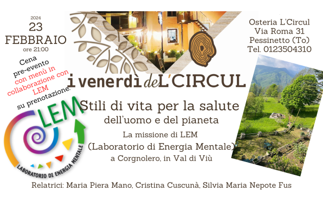 23 Febbraio 2024 - Stili di vita per la salute dell'uomo e del pianeta - la missione di LEM