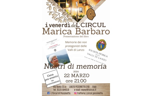 22 Marzo 2024 - Marica Barbaro: Nastri di memoria - Presentazione del libro