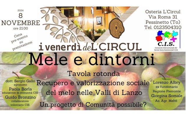 8 Novembre 2024 - Mele e dintorni - tavola rotonda - recupero e valorizzazione sociale del melo nelle Valli di Lanzo