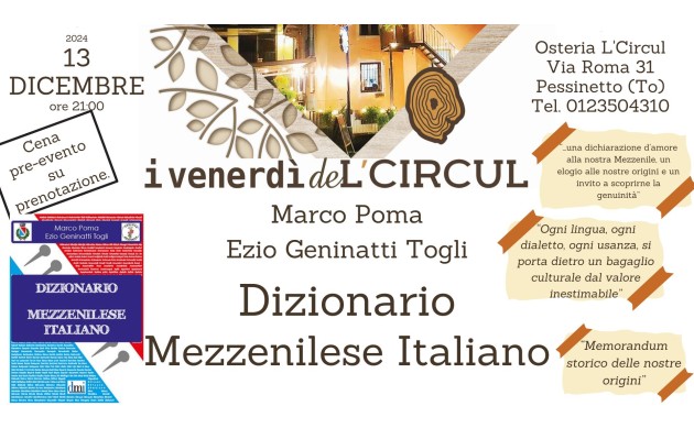13 Dicembre 2024 - Marco Poma e Enzo Geninatti Togli - Dizionario Mezzenilese Italiano