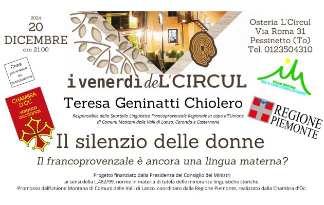 20 Dicembre 2024 - Teresa Geninatti Chiolero - Il silenzio delle donne - Il francoprovenzale è ancora una lingua materna