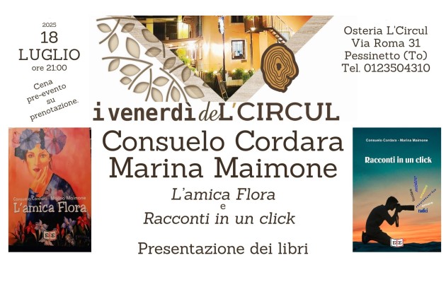 18 luglio 2025 - Consuelo Cordara e Marina Maimone - presentazione dei libri L'Amica Flora e Racconti in un click.