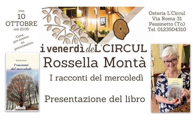 10 Ottobre 2025 - Rossella Monta' - I racconti del mercoledì - presentazione del libro