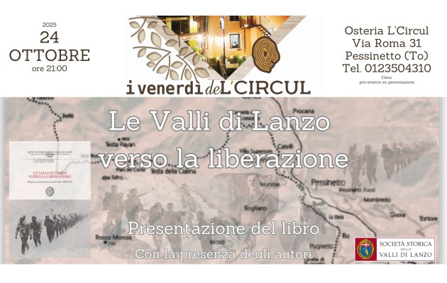24 Ottobre 2025 - Le Valli di Lanzo verso la liberazione - presentazione del libro