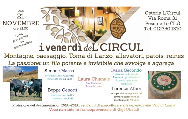 21 Novembre 2025 - La Toma di Lanzo - Montagne, Paesaggio, allevatori, patois, reine