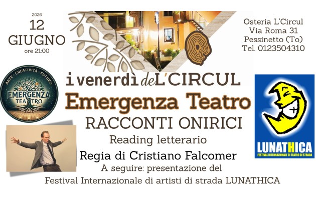12 giugno 2026 - Emergenza Teatro - Racconti onirici - Cristiano Falcomer